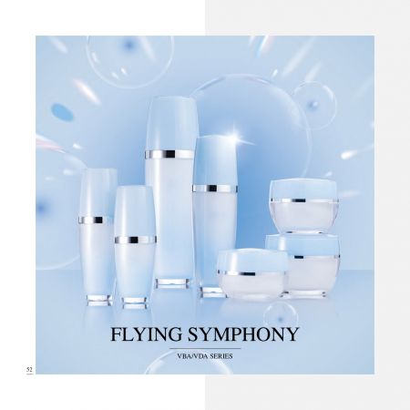 Confezionamento di lusso per cosmetici e skincare in acrilico a forma ovale - serie Flying Symphony - Collezione di packaging per skincare in acrilico di lusso - Flying-Symphony